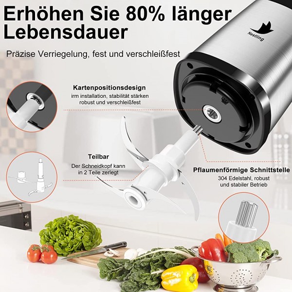 Nestling Hachoir universel 2 L récipient en verre électrique robot culinaire mélangeur de coupe-oignons aide à la cuisine pour les légumes hachoir multi 600 W pour la viande les légumes - B07RGV2Q7QE