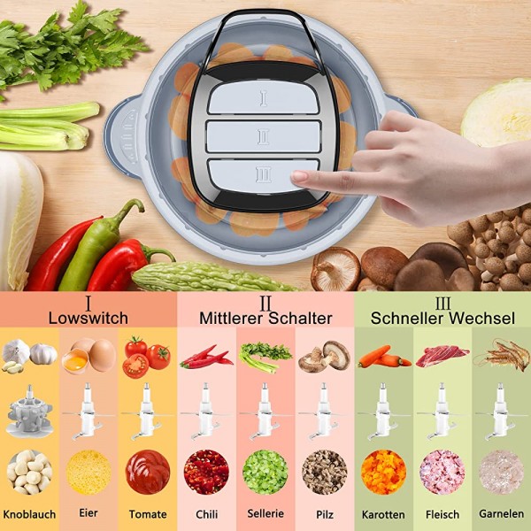 Nestling Hachoir universel 2 L récipient en verre électrique robot culinaire mélangeur de coupe-oignons aide à la cuisine pour les légumes hachoir multi 600 W pour la viande les légumes - B07RGV2Q7QE