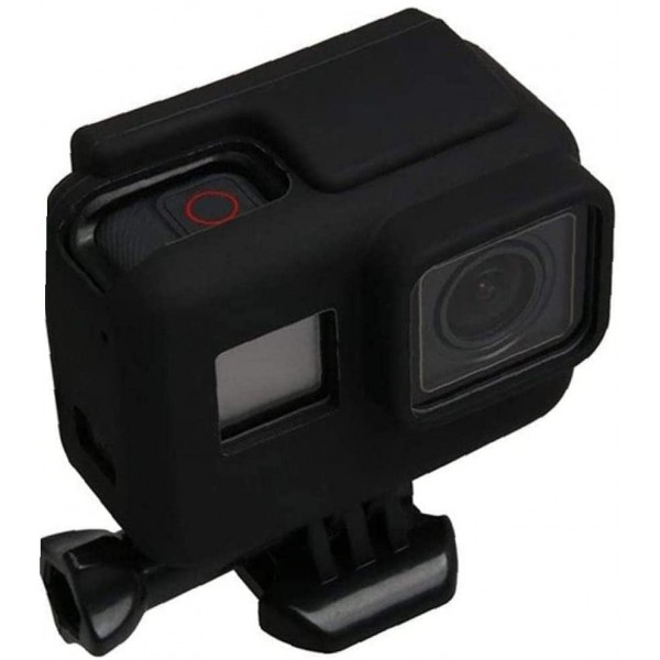 OMMO LEBEINDR Coque de protection anti-rayures en gel silicone pour caméra d'action Gopro Hero 5 6 7 Noir - B0B128P8QXY