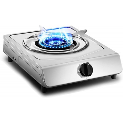 Cuisinière à gaz de table cuisinière à gaz de bureau 4,2 kW brûleur de cuisson pour cuisinière à gaz portable panneau en acier inoxydable facile à nettoyer pour réchauffer cuire bouillir frire, - B09WMG87QJX
