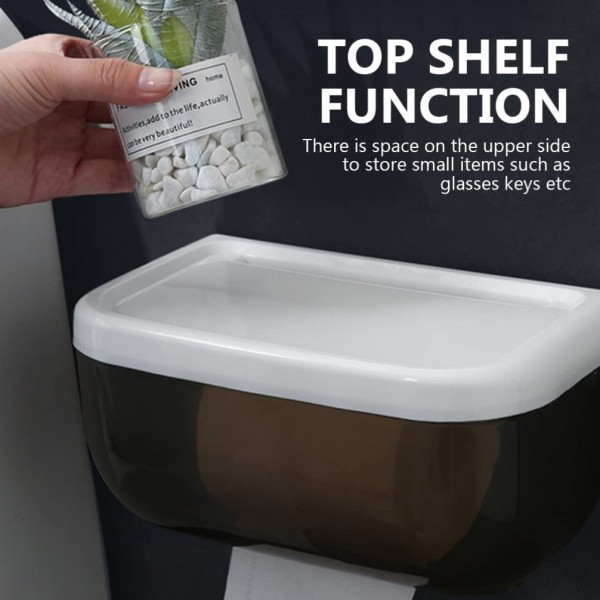 TOPBATHY Boîte à papier toilette pour salle de bain Support mural Boîte à serviettes en papier - B09WD8TYTQ9