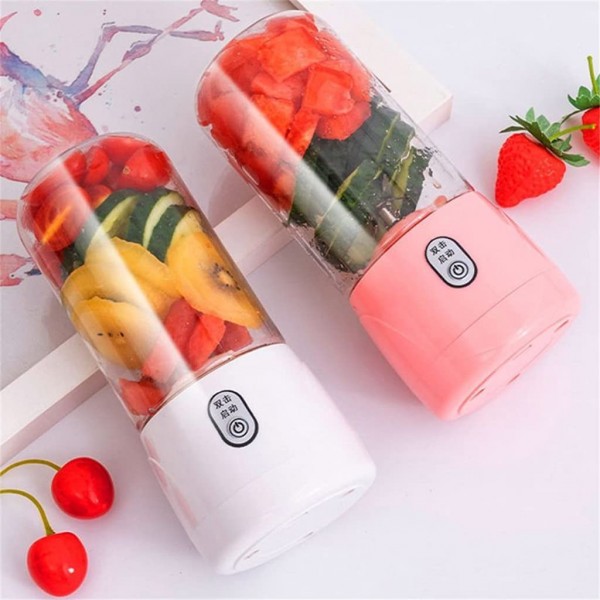 Mini Juicer Cup Personal Travel Blender USB Rechargeable Portable Fruit Mixing Machine Color : A Size : 4 s A 6 s - B09SW2XYWCZ