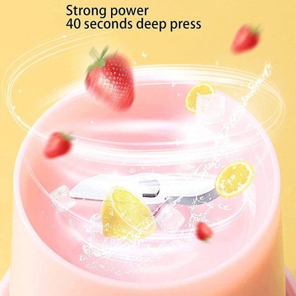 YUNYODA Mixeur portable avec chargement USB 350 ml 350 ml Pour jus glace pilée smoothies et shakes Mini blender pour le sport les voyages la salle de sport et l'extérieur rose - B09FLH67CM7