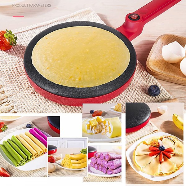 Fabricants de crêpe 2 0cm Pancake Maker plaque chauffante électrique non bâton revêtement antiadhésif de qualité alimentaire 600W for crêpes crêpes omelettes tortillas et plus Facile à nettoyer - B09QGQKXHJ8