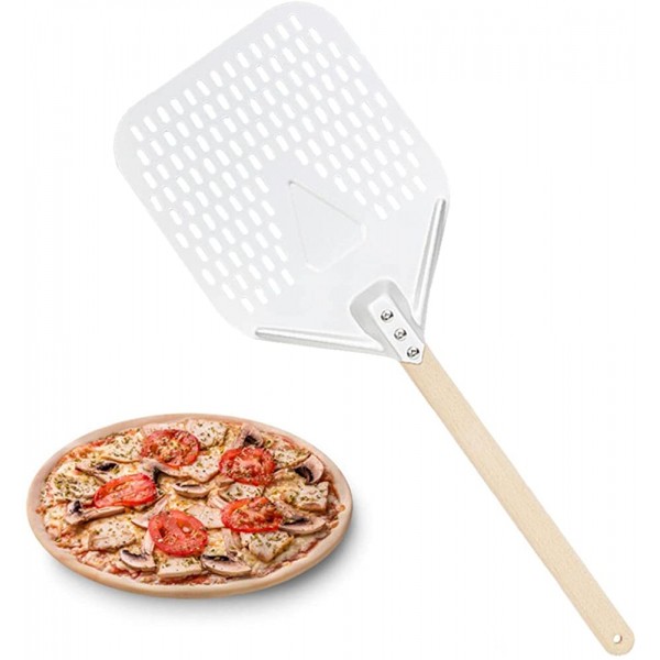 MagiDeal 2X Perforation Pizza Peel avec Poignée Rangement Facile en Alliage D'Aluminium pour Ustensiles - B09TZPY7FDC