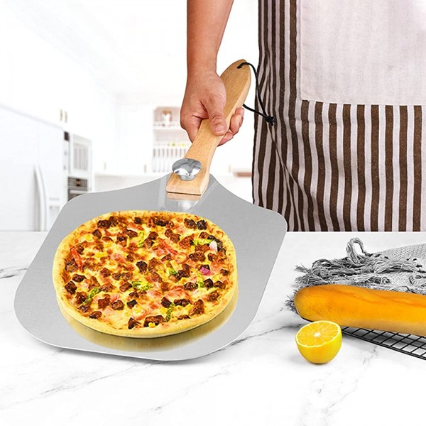 MagiDeal Premium Pizza Peel Set Pizza Spatule Poignée Pliable pour la Cuisson Pâtisserie Cuisine Salle à Manger - B09WJ7XD1RM