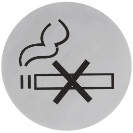 20 Restauration u052 Panneau de porte NO SMOKING en acier inoxydable autocollant 7,5 cm Diamètre - B004EEKA8KI