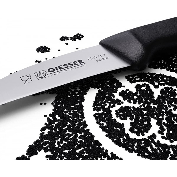 Giesser depuis 1776 fabriqué en Allemagne Couteau tournier noir lame 6 cm antidérapant couteau d'office tranchant lavable au lave-vaisselle inoxydable - B001JDQRZOE