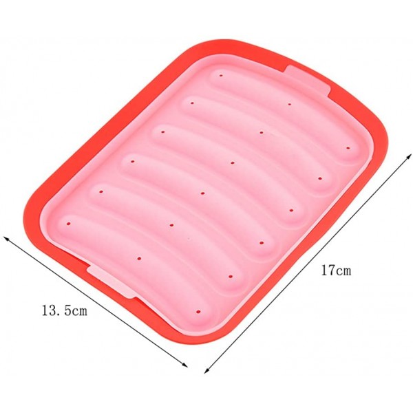 Suneast Moule à saucisses moule à hot-dog en silicone avec couvercle pour la cuisson des aliments – Rouge - B09CYXHBXW2