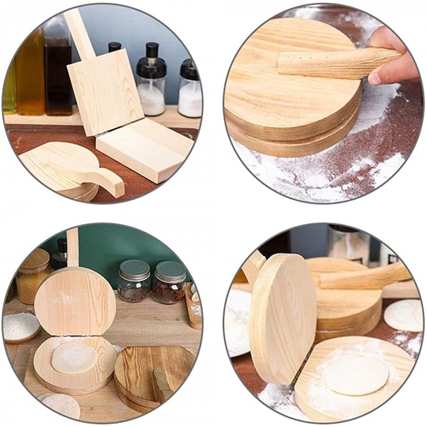 Presse à tortilla manuelle en bois Forme ronde Pour la cuisine et le restaurant - B09LD7YVBC9