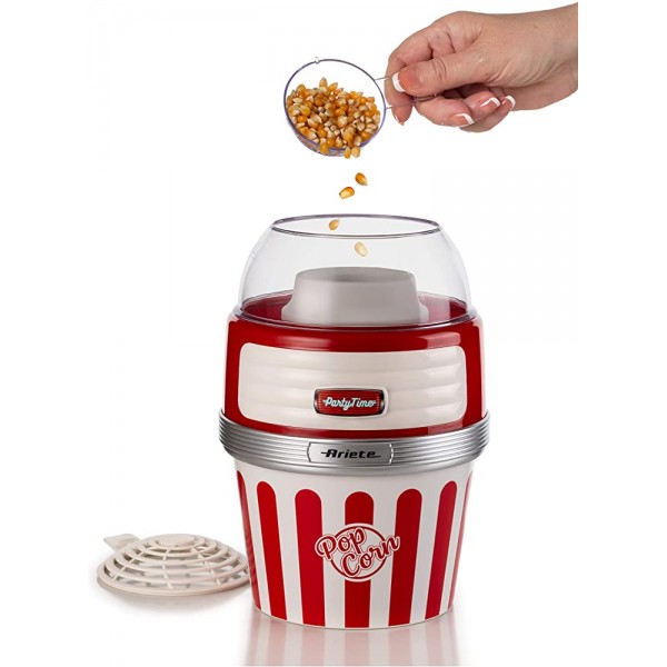 Ariete 2957 Pop Corn XL Machine à Popcorn Party Time 1100 W 60 gr de mais en 2 minutes Cuisson à l'air chaud Rouge - B08JPPQYV7J