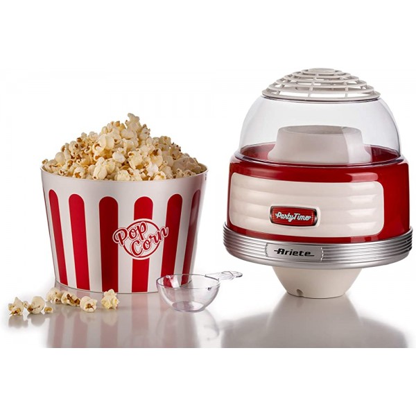 Ariete 2957 Pop Corn XL Machine à Popcorn Party Time 1100 W 60 gr de mais en 2 minutes Cuisson à l'air chaud Rouge - B08JPPQYV7J