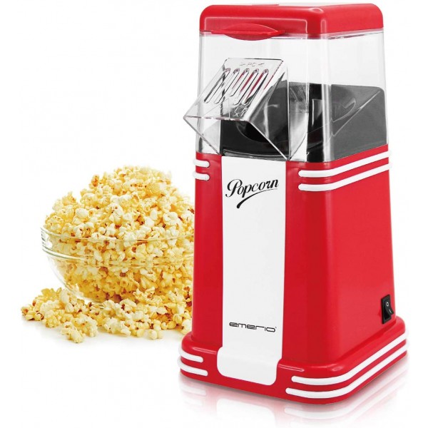 Emerio Machine à pop-corn Délicieux pop-corn pour la maison Rapide et facile 60 g de maïs par passage 1200 W Nettoyage facile Technologie air chaud Sans BPA - B08YRW8ZZ7L