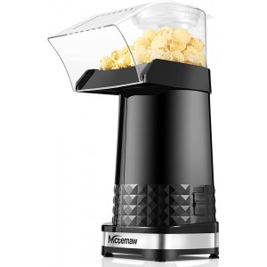Nictemaw Machine à popcorn Noir, 1200W Popcorn Maker Sans graisse ni huile, Snack sain pour la maison - B09MFQ87J4X