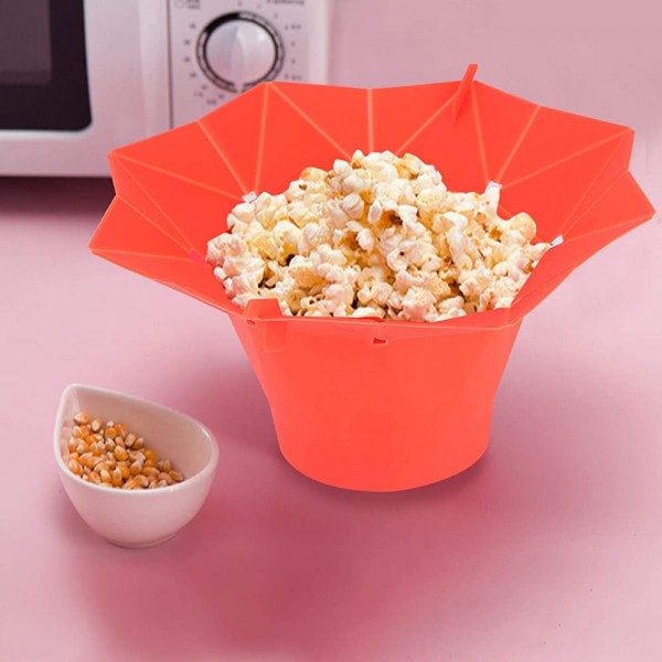 Popcorn Bowl Four à micro-ondes pliant Popcorn Bol DIY Silicone Popcorn Maker Machine Accueil Cuisine Outil Rouge - B08YFH8G7CD