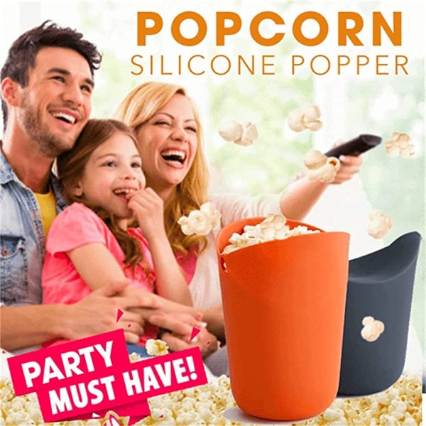 Seau à popcorn en silicone pour micro-ondes Récipients à pop-corn réutilisables pour pop-corn Pour la famille Profitez du popcorn avec la famille Noir - B09LQNZ4L3V