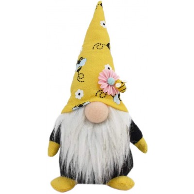 LAOLEE Nain de jardin en peluche jaune et noir pour décoration de poupée sans visage bourdon - B08XVT4LG5F