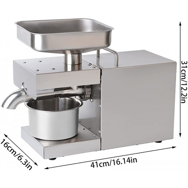 Machine de Presse à Huile Machine D'Extraction D'Huile Automatique en Acier Inoxydable Cuisine D'Expulseur D'Huile Domestique argent 41x16x31.5cm - B09D941H4XP