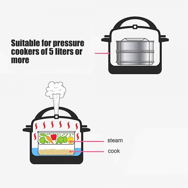 Cuiseur vapeur à trois couches en acier inoxydable pot chaud cuiseur vapeur pot à soupe couvercle en verre trempé conception multicouche facile à démonter et à nettoyer et les aliments sont cha - B08QFSDS71M