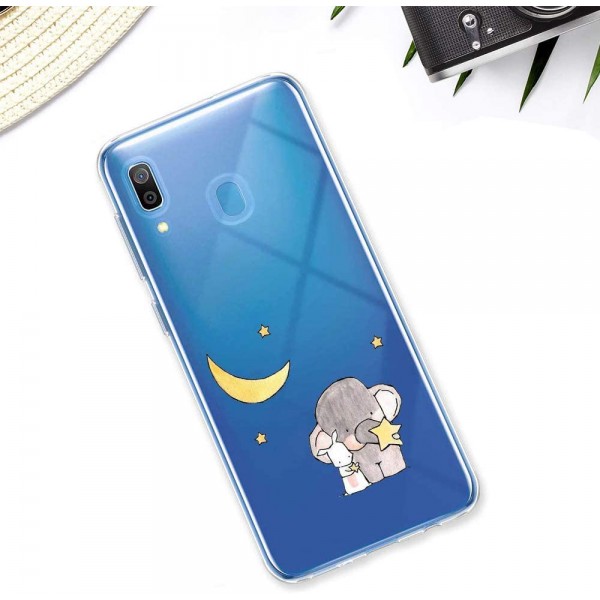 Oihxse Compatible pour Silicone Samsung Galaxy A70 A70S Coque Crystal Transparente TPU Ultra Fine Souple Housse avec Motif [Elephant Lapin] Anti-Rayures Protection Etui A6 - B088JTCDBLP
