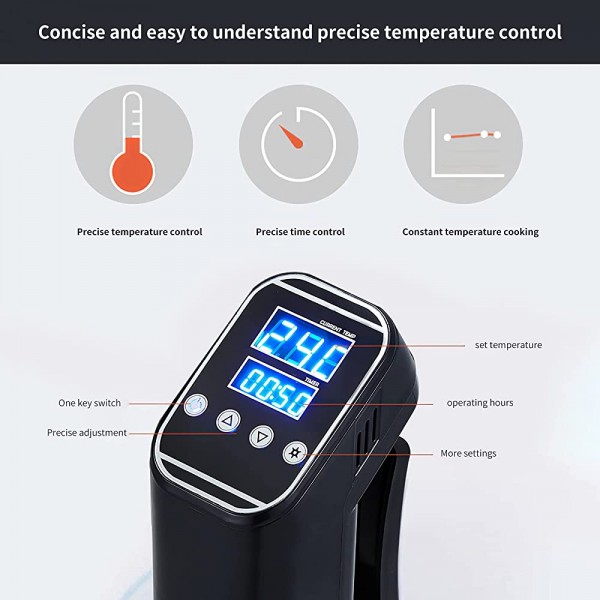 LEMLIT Sous Vide Machine Easy to Use Precision Cooker Machine Low Temperature Vacuum Cooker Led Display Screen Slow Boiled Machine Steak Cooker for Home Kitchen Restaurant - B093BJCFM1D