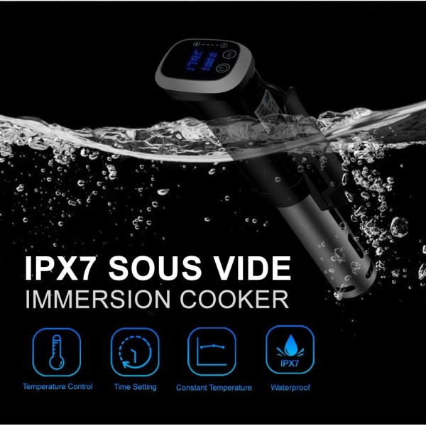 Machine sous vide IPX7 étanche sous vide cuiseur lente circulateur d'immersion cuisson précise avec affichage numérique LED 110 V - B09G1KBZSTR