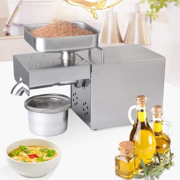 HFFKDL 610W Automatic Hot Cold Oil Press Machine Extractor Stainless Steel Home Commercial Oil Expeller for Avocado Olive Flax Peanut Sesame 3-6Kg H - B09XV6WG78P