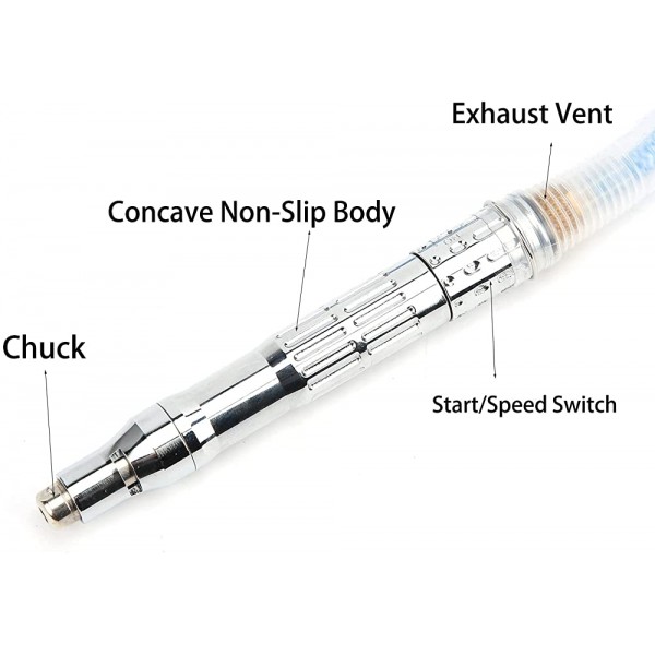 Kit de meuleuse stylo de meulage pneumatique à vitesse réglable stylo de polissage fonctionnement stable faible vibration avec tuyau allongé pour meuler ébavurer polir - B09TJ9DL3NM