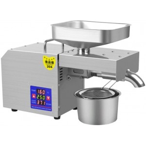 Z-COLOR Machine de presse à huile automatique contrôle de la température intelligente de ménage en acier inoxydable d'acier inoxydable à l'huile de cacahuète à froid rendement à l'huile:> 50% trava - B09SYP3QSPB