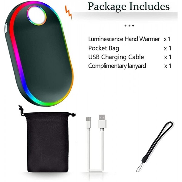 Chauffe-mains électrique rechargeable portable USB Réchauffeur de main réutilisable double côté chauffé - B09PYSGDYVF