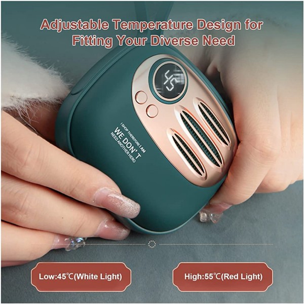 Chauffe-mains rechargeable Mini 5000mAh Eaufricain électrique 2 niveaux de chauffage réglable Le Affichage d'écran DS Volume de la cellule Affichage de la température Portable Home Pour les hommes et - B09PYH1RYVN