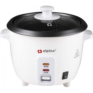 Alpina Cuiseur à riz 0,6 l 300 W Avec témoin de cuisson et de chaleur Blanc - B08W5DSQQ3U