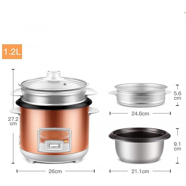 Cuiseur à riz électrique domestique multifonction Mini petit cuiseur à riz Pot intérieur en acier inoxydable peut être utilisé dans la cuisine Hôtel Restaurant 1.2L 4L 5L Couleur Or Taille 5L Usten - B0B189V1TP8
