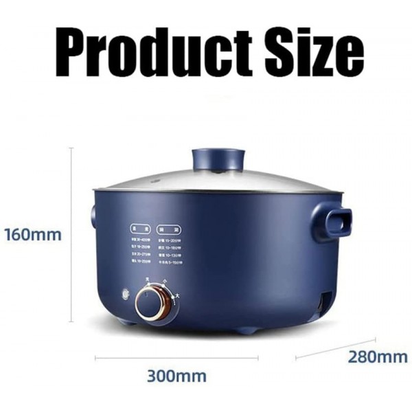 YNB Poêle Électrique Portable Hot Pot 5L avec Revêtement Antiadhésif Rapid Noodles Cooker Shabu Shabu Pan pour Dortoir Et Appartement - B0B1CP53WHC