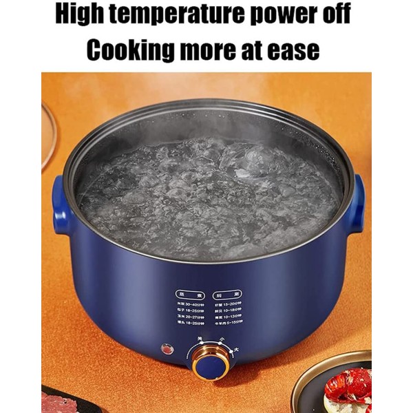 YNB Poêle Électrique Portable Hot Pot 5L avec Revêtement Antiadhésif Rapid Noodles Cooker Shabu Shabu Pan pour Dortoir Et Appartement - B0B1CP53WHC