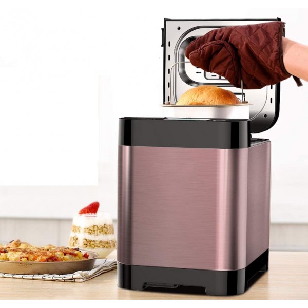 domestique Machine à pain en acier inoxydable 3 tailles de pain 3 couleurs de croûte réglage sans gluten Reserve Gardez un ensemble chaud - B09P1JQ1L9H