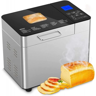 Machine à pain entièrement automatique grille-pain en acier inoxydable de 0,9 kg avec distributeur automatique de noix de fruits 550 W programmable multi-usage 19 paramètres de menu pour la boulange - B09Y67YGZW8