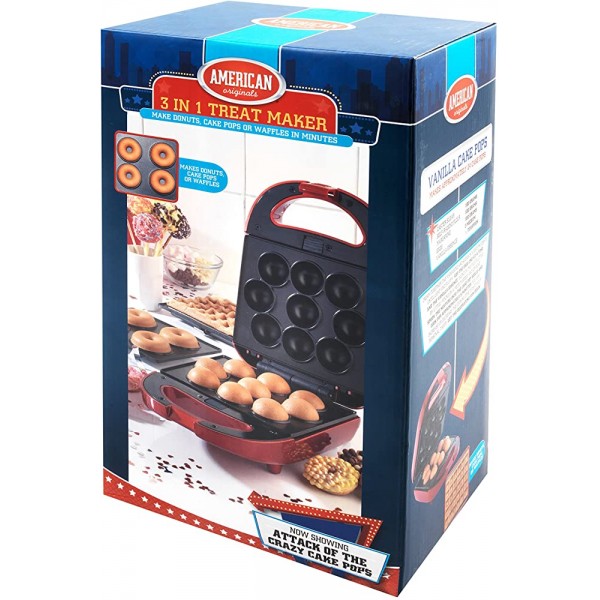 American Originals EK2102 Machine à gâteries donuts cake pops et gaufres 3 en 1 - B07351YST2N