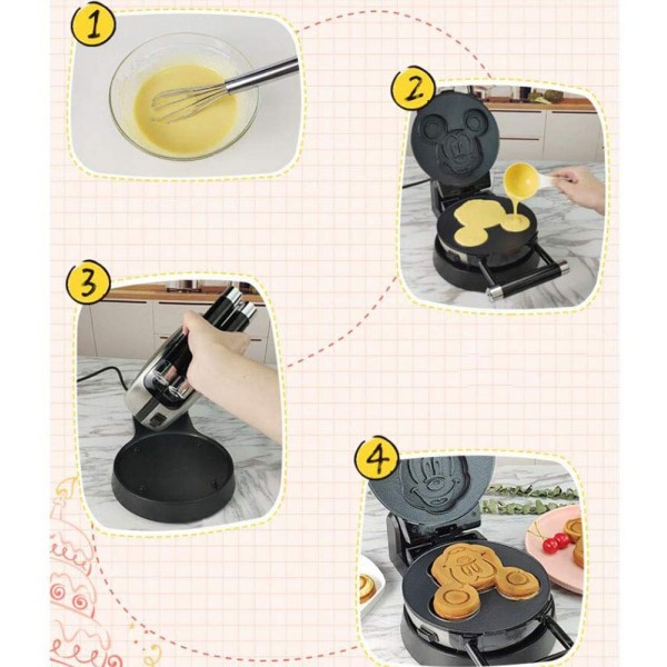 Shosel Mini Waffle Maker Fait des crêpes de Forme de Personnage de Dessin animé - B07XG7TJV8B
