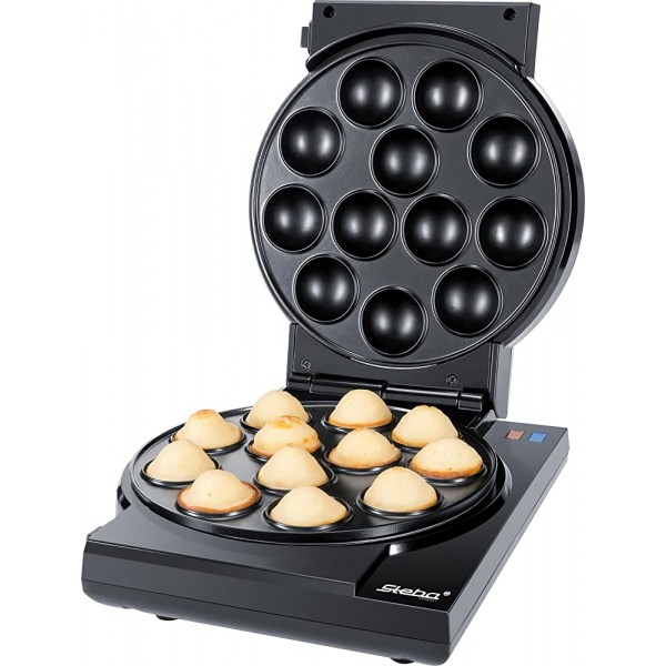 Steba Elektrogeräte 18-33-80 Maker 3 en 1 3 pops antiadhésifs muffins et donuts plaques faciles à retirer en appuyant sur un bouton avec support pour cake pop et bâtonnets Noir 800 W - B09FDWTGWKG