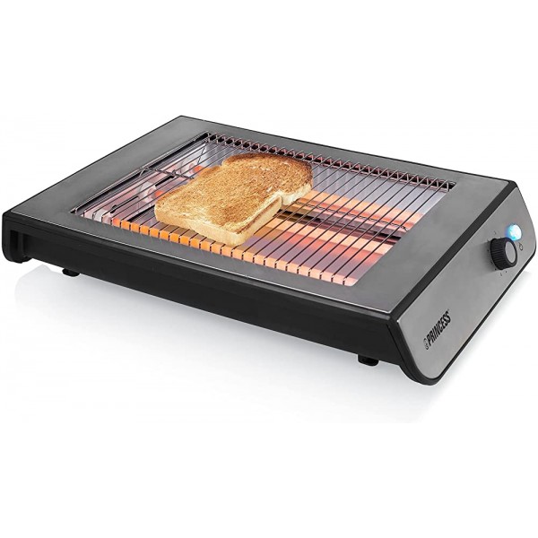 Grille-pain Princess Steel Toaster Flat Surface de cuisson : 23,5 x 19,5 cm 900 W Thermostat réglable - B09FT3GZTJD