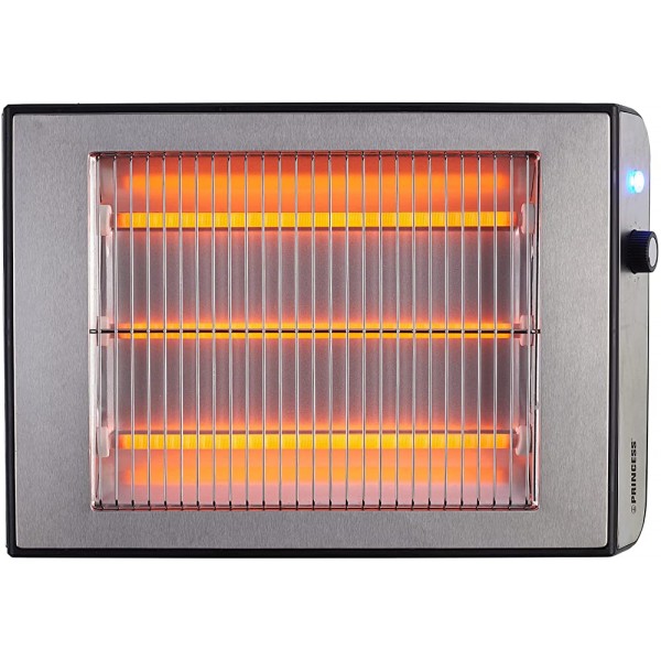 Grille-pain Princess Steel Toaster Flat Surface de cuisson : 23,5 x 19,5 cm 900 W Thermostat réglable - B09FT3GZTJD