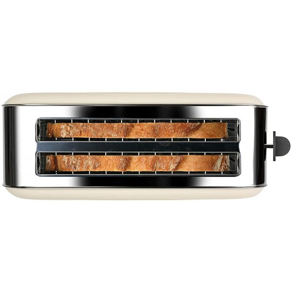Taurus Vintage Cream Grille-pain 1400W 6 niveaux de brunissage Deux fentes extra longues Fonctions : arrêt réchauffage et décongélation Système de centrage automatique Acier inoxydable - B08X8WBSPCD